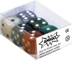 Amigo 6 Würfel 16mm Perlmutt 6 Verschiedene Farben