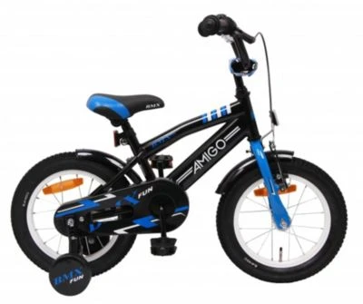 Amigo BMX Fun 14 Zoll 21 Cm Jungen Rücktrittbremse Schwarz/Blau