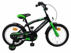 Amigo BMX Fun 16 Zoll 28 Cm Jungen Rücktrittbremse Grün/Mattschwarz