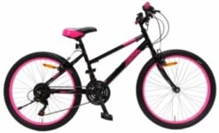 Amigo Power 24 Zoll 38 Cm Mädchen 18G Felgenbremse Schwarz/Rosa